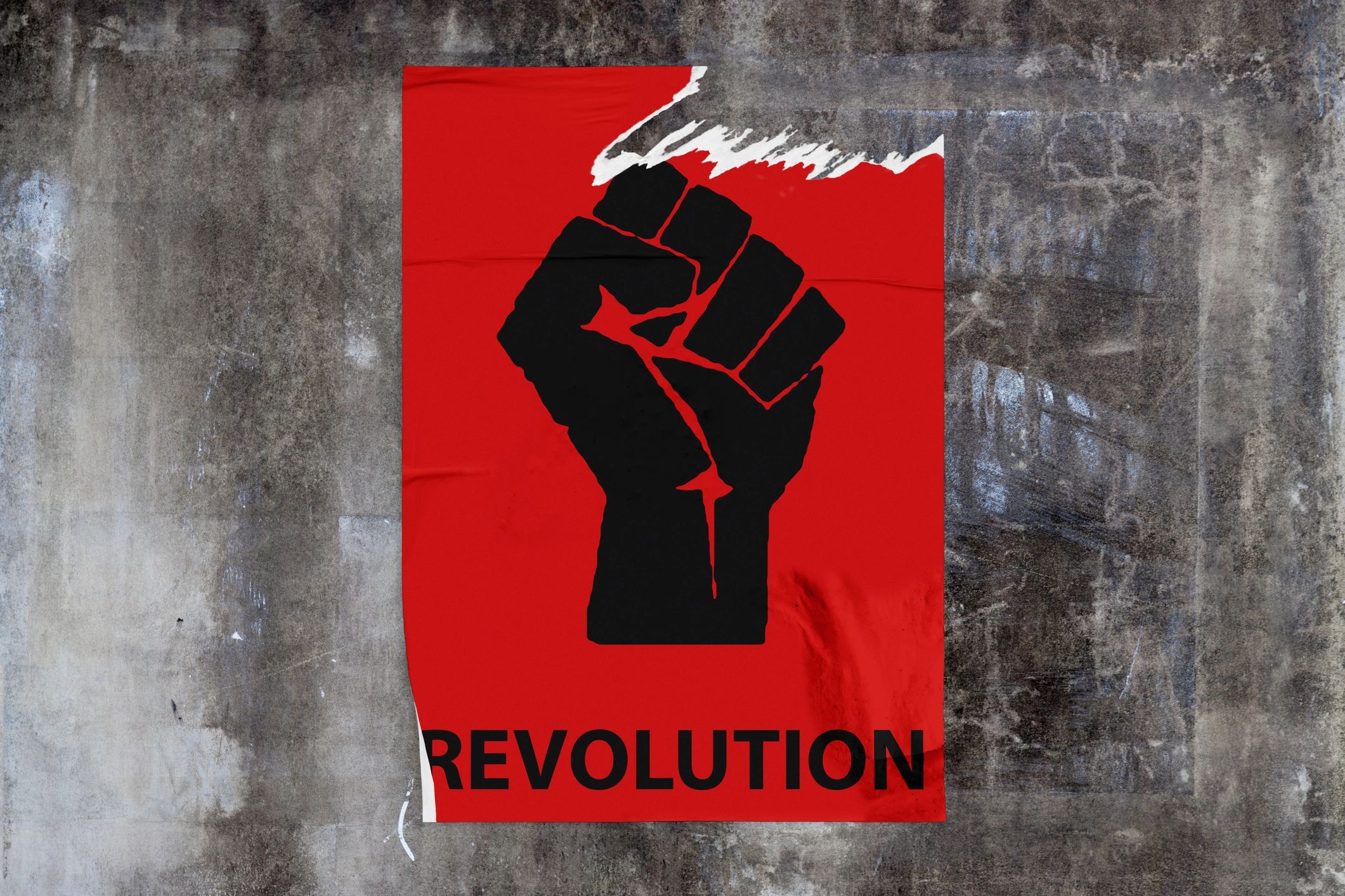 Bold, retro graphic of a statistics revolution poster